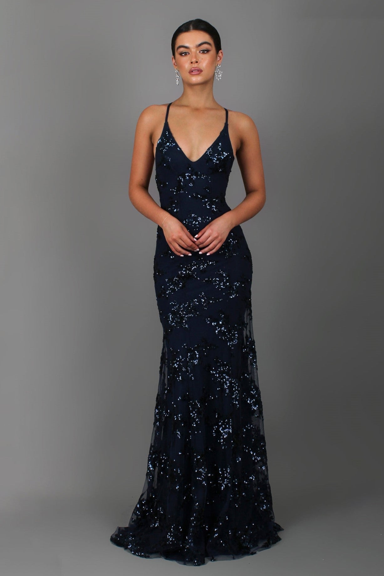 coralie maxi dress Show-Stopping V-Neck Backless Sequin Maxi Dress – Coralie