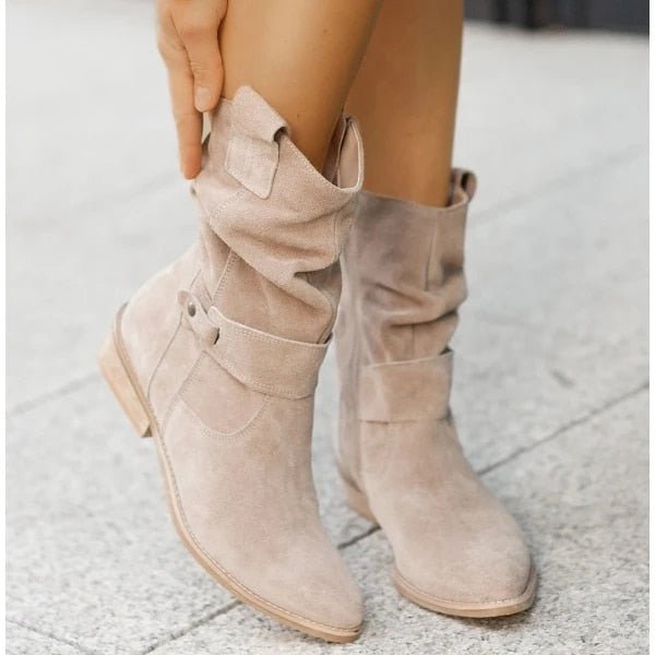 Ankle Boots Cosy-Lined Non-Slip Vegan Leather – Yvonne - Beige - Bellux
