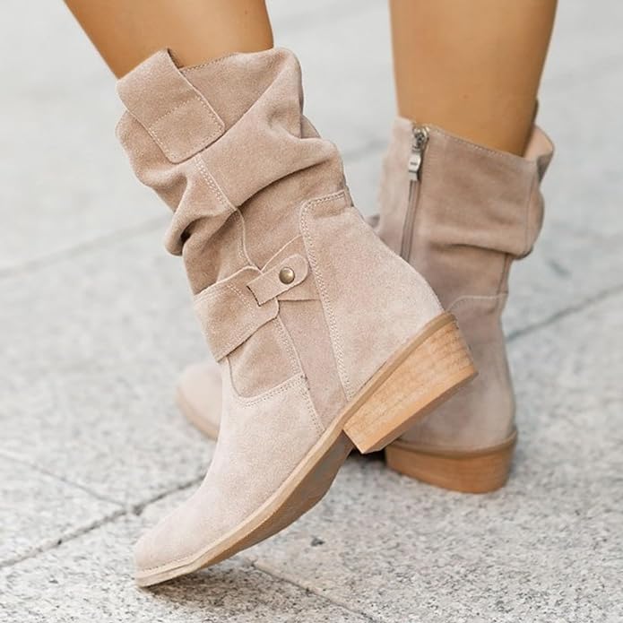 Ankle Boots Cosy-Lined Non-Slip Vegan Leather – Yvonne - Beige - Bellux