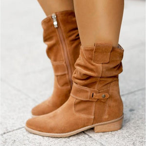 Ankle Boots Cosy-Lined Non-Slip Vegan Leather – Yvonne - Light brown - Bellux