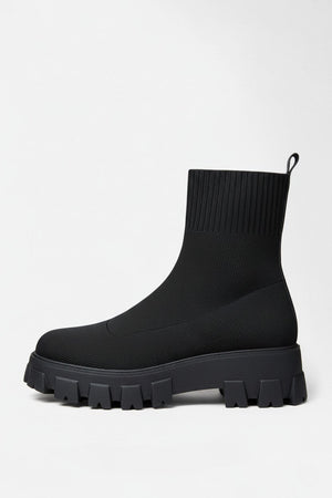 Ankle Boots Thick-Soled Slip-On – Marlow - Black - Bellux