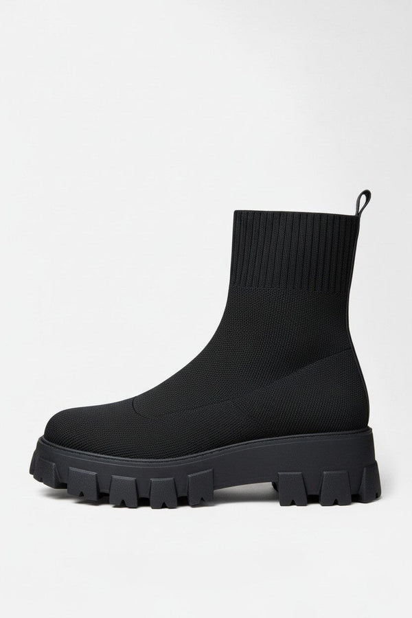 Ankle Boots Thick-Soled Slip-On – Marlow - Black - Bellux