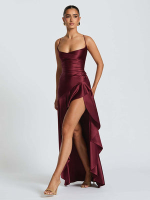 Asymmetric Lace-Back Cocktail Dress – Soraya - Bellux