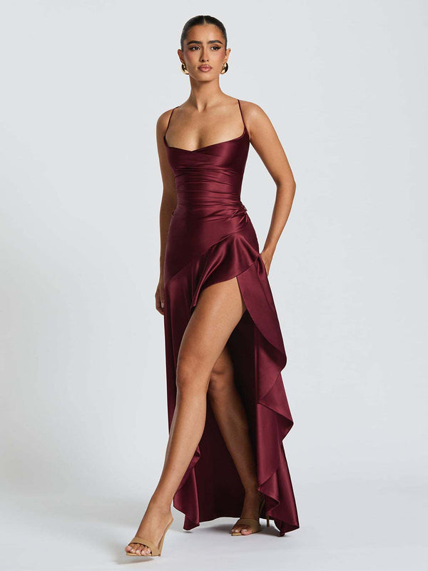 Asymmetric Lace-Back Cocktail Dress – Soraya - Bellux