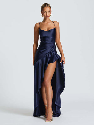 Asymmetric Lace-Back Cocktail Dress – Soraya - Bellux