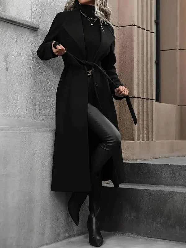 Belted Longline Trench Coat – Tailored Slim Fit Annelise - Bellux
