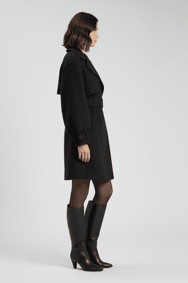 Belted Trench Coat Waist-Defining – Quinn - Bellux