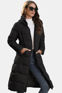 Belted V-Neck Overcoat Tailored Wool-Blend – Aurora - Black - Bellux