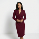 Blazer Midi Dress Tailored Sculpting Fit – Celestine - Mulberry - Bellux