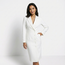 Blazer Midi Dress Tailored Sculpting Fit – Celestine - White - Bellux