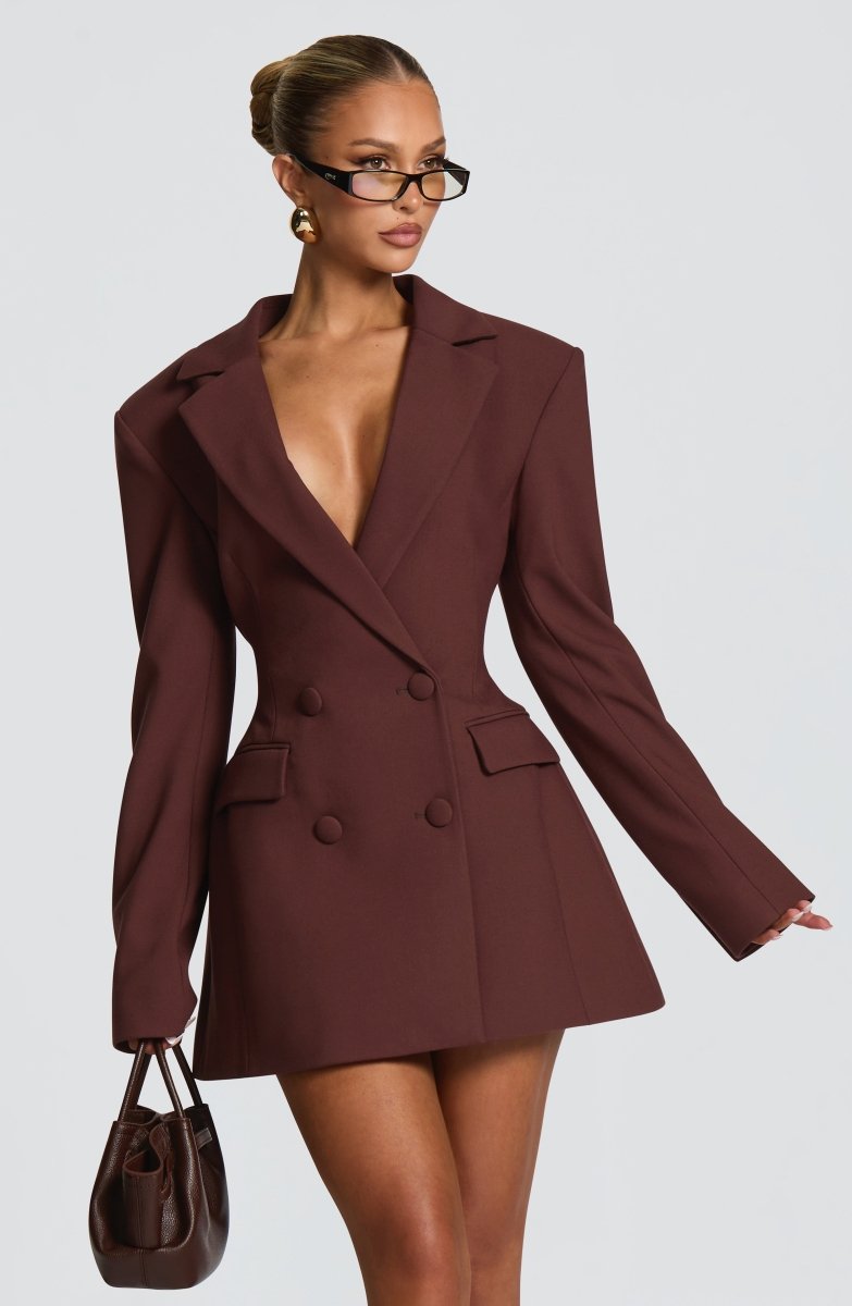 Blazer Mini Dress Tailored – Isadora - Braun - Bellux