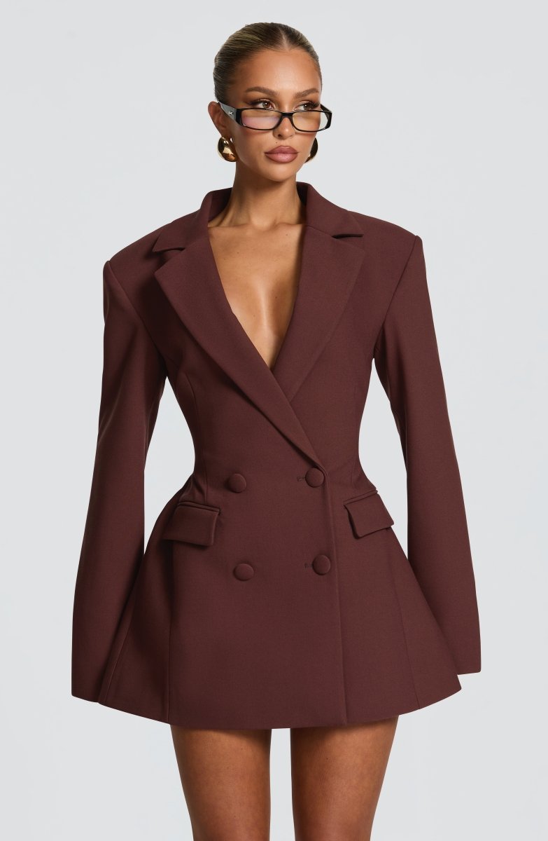 Blazer Mini Dress Tailored – Isadora - Braun - Bellux