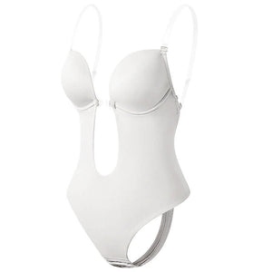 Body Shaper Tummy-Control Plunge Backless – SculptLift - White - Bellux