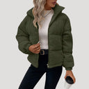 Bomber Jacket Fleece-Lined Corduroy – Sybil - Dark Green - Bellux