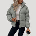Bomber Jacket Fleece-Lined Corduroy – Sybil - Grey - Bellux