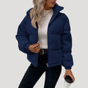 Bomber Jacket Fleece-Lined Corduroy – Sybil - Navy blue - Bellux