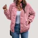 Bomber Jacket Fleece-Lined Corduroy – Sybil - Pink - Bellux