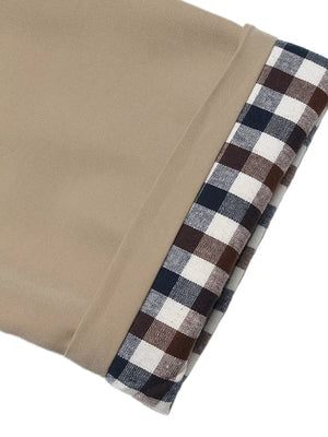 Checked-Lined Pocketed Trench Coat – Evelina - Bellux