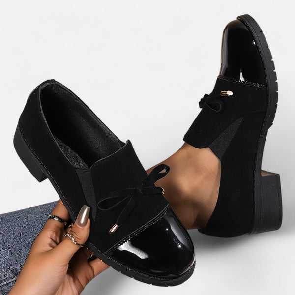 Chunky-Heel Bowknot Loafers – Cushioned Comfort – Lottie - Bellux