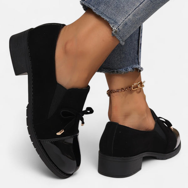 Chunky-Heel Bowknot Loafers – Cushioned Comfort – Lottie - Bellux
