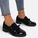 Chunky-Heel Bowknot Loafers – Cushioned Comfort – Lottie - Black - Bellux