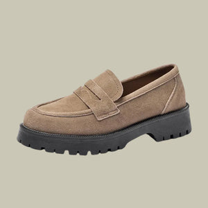 Chunky Slip-On Loafers – Flexible Sole – Lucetta - Khaki - Bellux