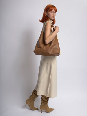 Commuter Shoulder Bag Laptop-Friendly Vegan Leather – Mira - Bellux