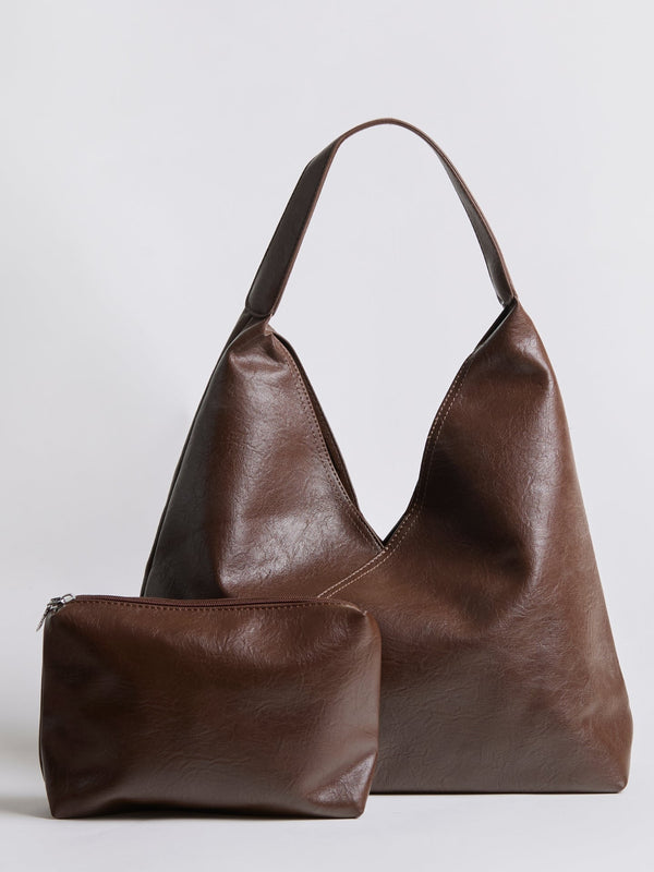 Commuter Shoulder Bag Laptop-Friendly Vegan Leather – Mira - Bellux