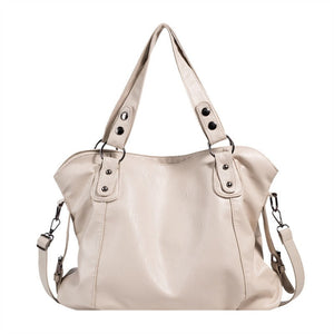 Commuter Tote Spacious Vegan Leather – Evelina - Beige - Bellux
