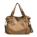 Commuter Tote Spacious Vegan Leather – Evelina - Light Brown - Bellux