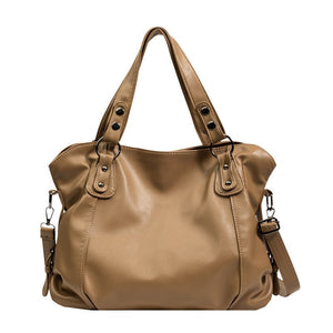 Commuter Tote Spacious Vegan Leather – Evelina - Light Brown - Bellux
