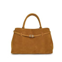 Commuter Tote Spacious Vegan Suede – Camille - Brown - Bellux