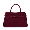 Commuter Tote Spacious Vegan Suede – Camille - Red - Bellux