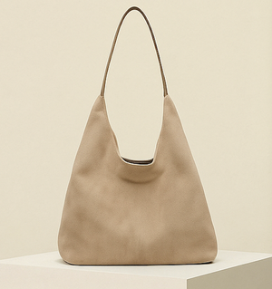 Commuter Tote Spacious Vegan Suede – Luna - Apricot - Bellux