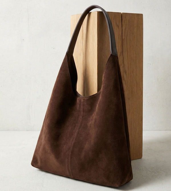 Commuter Tote Spacious Vegan Suede – Luna - Bellux
