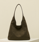 Commuter Tote Spacious Vegan Suede – Luna - Green - Bellux