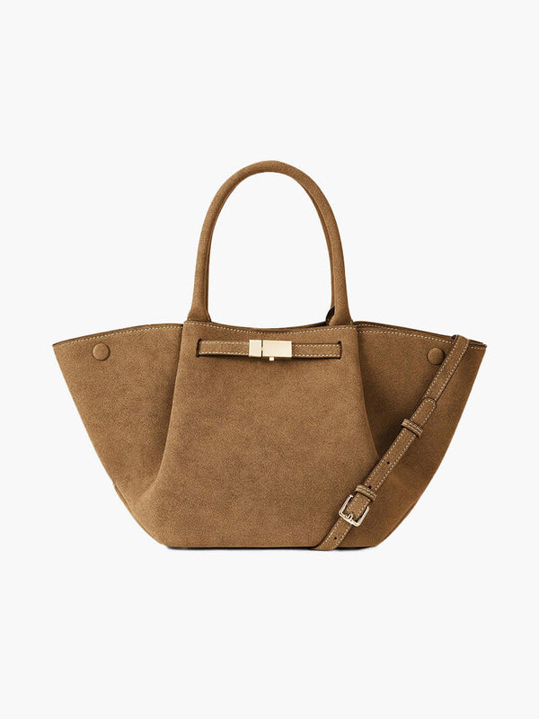 Commuter Tote Spacious Vegan Suede – Odette - Tan - Bellux