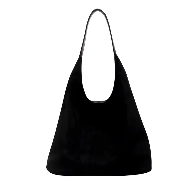 Commuter Tote Spacious Vegan Suede – Willow - Black - Bellux