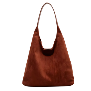 Commuter Tote Spacious Vegan Suede – Willow - Brown - Bellux