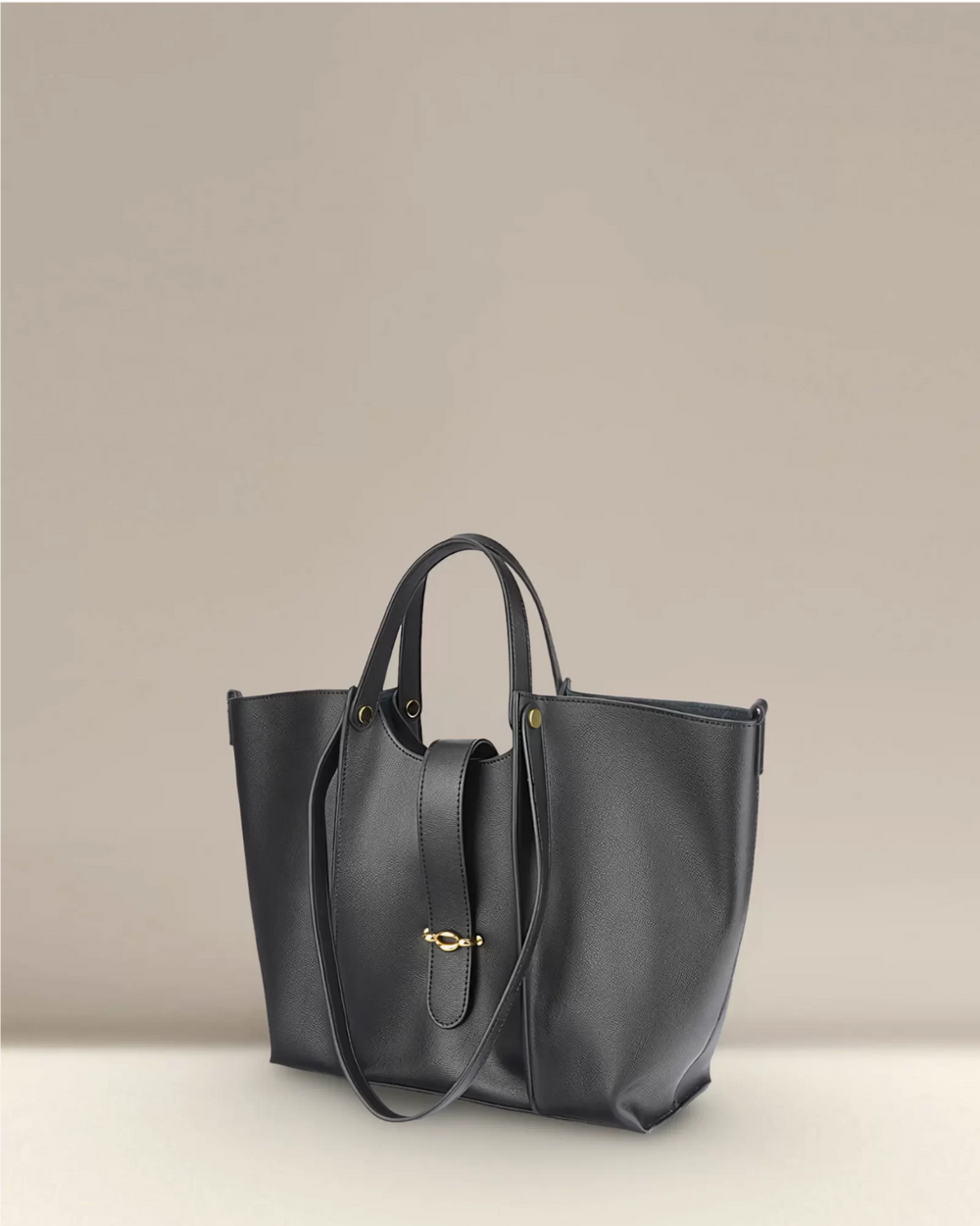 Convertible Bucket Tote Spacious Cowhide Leather – Faye - Bellux