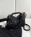 Convertible Crossbody Clutch Chain-Trim Vegan Leather - Black - Bellux