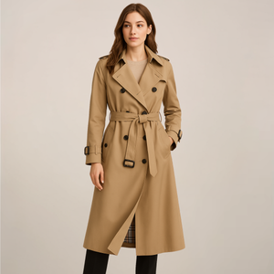Double-Breasted Belted Trench Coat – Tailored Fit – Agatha - Bellux