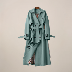 Double-Breasted Belted Trench Coat – Tailored Fit – Agatha - Sage Green - Bellux