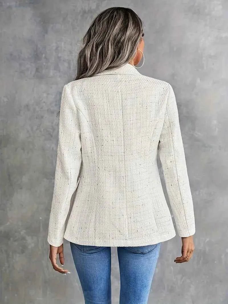 Double-Breasted Tailored Blazer – Waist-Defining – Odette - Beige - Bellux