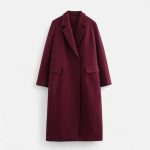 Double-Breasted Trench Coat – All-Season Tailored – Rosaline - Burgundy - Bellux
