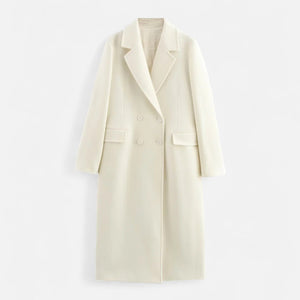 Double-Breasted Trench Coat – All-Season Tailored – Rosaline - White - Bellux