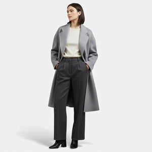 Double-Pocket Slight-Stretch Wool-Blend Coat – Evangeline - Bellux