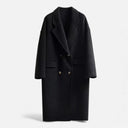 Double-Pocket Slight-Stretch Wool-Blend Coat – Evangeline - Black - Bellux
