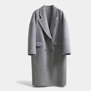 Double-Pocket Slight-Stretch Wool-Blend Coat – Evangeline - Grey - Bellux