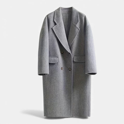 Double-Pocket Slight-Stretch Wool-Blend Coat – Evangeline - Grey - Bellux